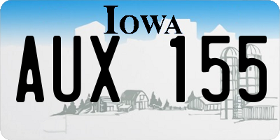 IA license plate AUX155