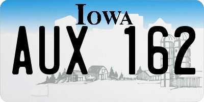 IA license plate AUX162