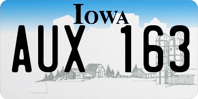 IA license plate AUX163