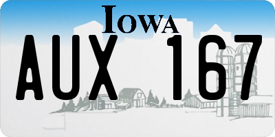 IA license plate AUX167