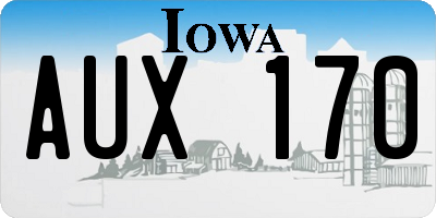 IA license plate AUX170