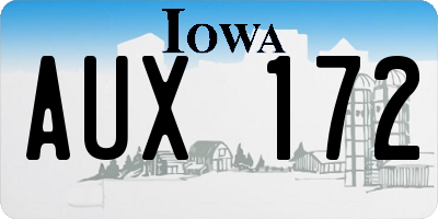 IA license plate AUX172