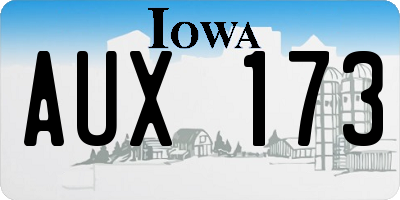 IA license plate AUX173