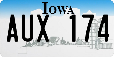IA license plate AUX174
