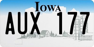IA license plate AUX177