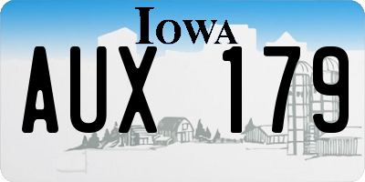 IA license plate AUX179