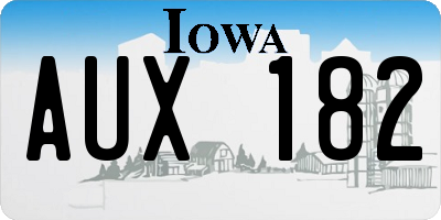 IA license plate AUX182