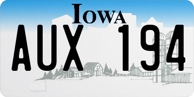 IA license plate AUX194