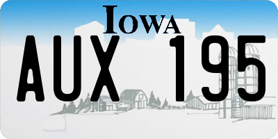 IA license plate AUX195