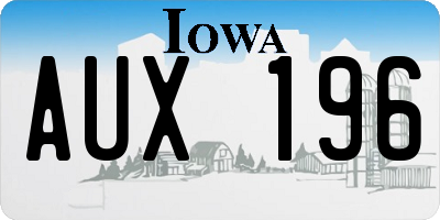 IA license plate AUX196