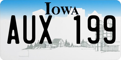 IA license plate AUX199