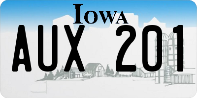 IA license plate AUX201