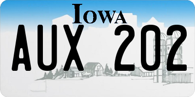 IA license plate AUX202