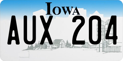 IA license plate AUX204