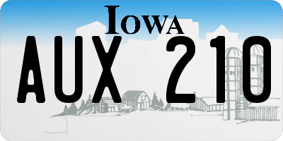 IA license plate AUX210