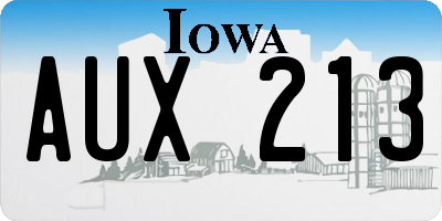 IA license plate AUX213