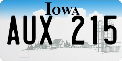 IA license plate AUX215