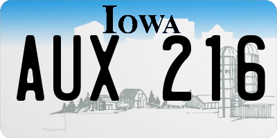 IA license plate AUX216