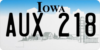 IA license plate AUX218