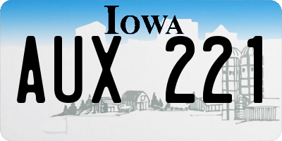 IA license plate AUX221