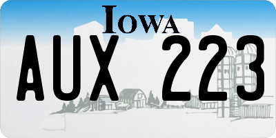 IA license plate AUX223