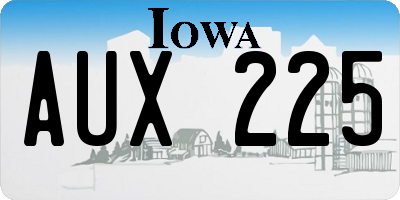 IA license plate AUX225