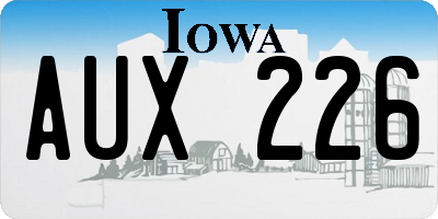 IA license plate AUX226