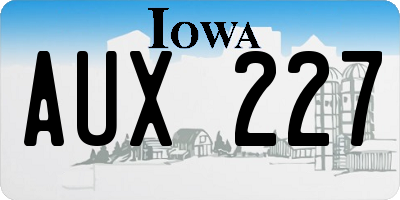 IA license plate AUX227