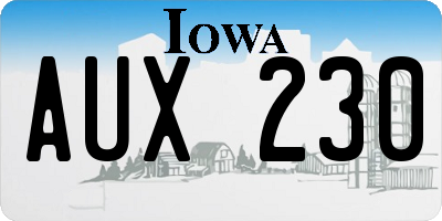 IA license plate AUX230
