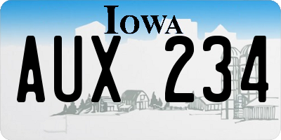 IA license plate AUX234