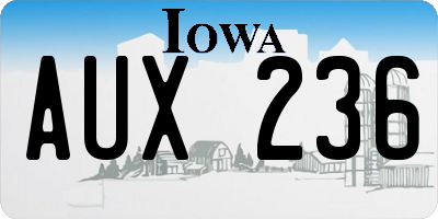 IA license plate AUX236