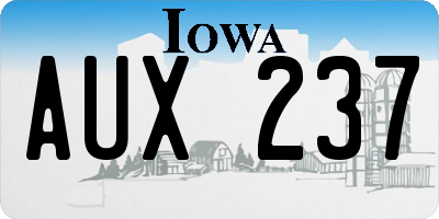 IA license plate AUX237