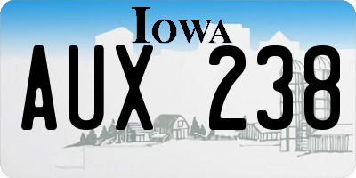 IA license plate AUX238