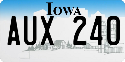 IA license plate AUX240