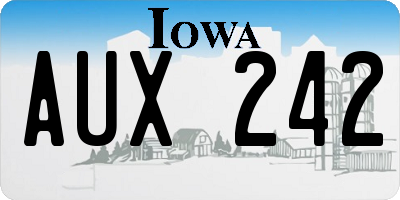 IA license plate AUX242