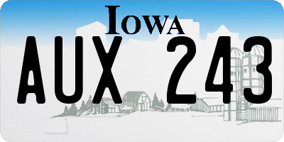 IA license plate AUX243