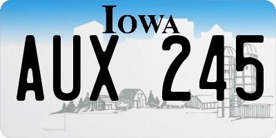IA license plate AUX245
