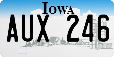 IA license plate AUX246
