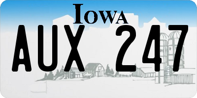 IA license plate AUX247