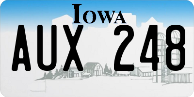 IA license plate AUX248