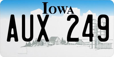 IA license plate AUX249