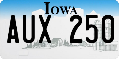IA license plate AUX250