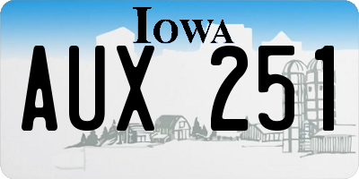 IA license plate AUX251