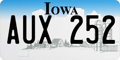 IA license plate AUX252