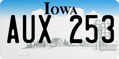 IA license plate AUX253