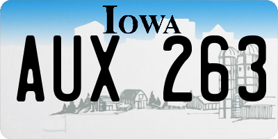 IA license plate AUX263