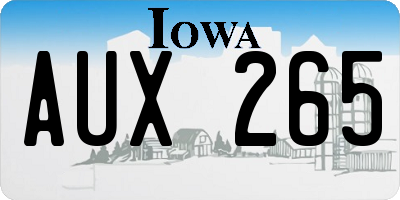 IA license plate AUX265