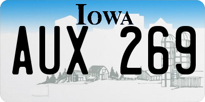 IA license plate AUX269