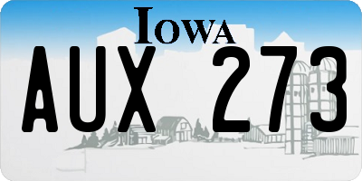 IA license plate AUX273