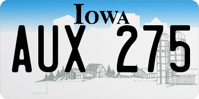 IA license plate AUX275
